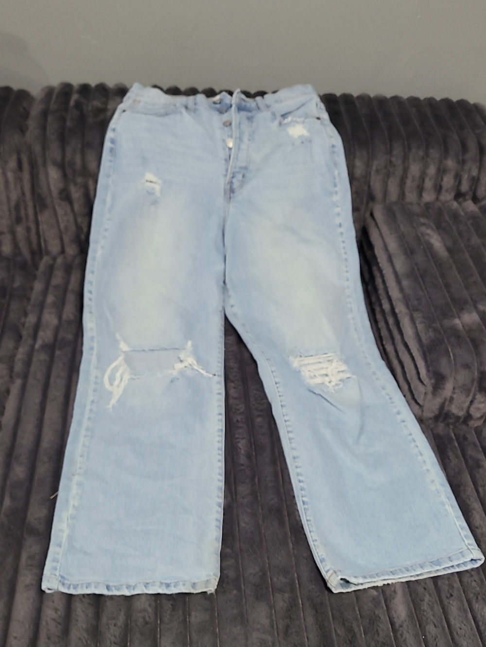 Cello Light Blue Distressed Wide Leg Jeans
